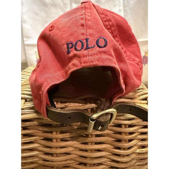 Vintage Polo Ralph Lauren Hat Cap Pony Leather Strap Old Money Quiet Luxury Y2K - Picture 2 of 8